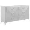 Coaster Fine Furniture 215793 Cassia - 6-Drawer Bedroom Dresser Cabinet - White High Gloss
