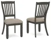 Ashley Furniture D736-01 Tyler Creek - Dining UPH Side Chair (Set of 2) - Slatback - Black / Grayish Brown