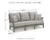 Ashley Furniture P802-838 Visola - Sofa with Cushion - Gray