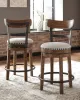 Ashley Furniture D546-424 Valebeck - UPH Swivel Barstool  - Brown