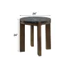 ACME LV06886 Estella - End Table With Natural Marble Top - Black Top & Walnut