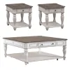 Liberty Furniture 244-OT-A3PCS Magnolia Manor - 3 Piece Table Set (1 Square Cocktail 2 End Tables) - Antique White