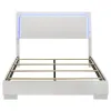 CoasterEssence 203500Q Felicity - Wood Queen LED Panel Bed - White High Gloss