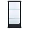 CoasterEveryday 950179 Cyclamen - 3-Shelf Clear Glass Curio Display Cabinet - Black
