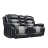New Classic U7005-25-BKG New Classic U7005-25-BKG Nikko - Console Loveseat With Dual Recliners - Black / Gray