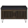 Coaster Fine Furniture 915153 Brixton - 2-Door Padded Entryway Shoe Storage Bench - Smoked Oak
