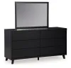 Ashley Furniture B1013B11 Danziar - Dresser And Mirror - Black