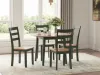 Ashley Furniture D401-15 Ashley Furniture D401-15 Gesthaven - Round Dining Room Drop Leaf Table - Natural / Green