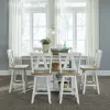 Liberty Furniture 62WH-CD-7GTS Liberty Furniture 62WH-CD-7GTS Lindsey Farm - 7 Piece Gathering Table Set - Weathered White & Sandstone