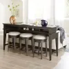 Liberty Furniture 792-OT-4PCS Mill Creek - 4 Piece Console Set (Bar Console & 3 Stools) - Peppercorn