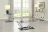 CoasterEssence 704987 Danville - Square U-Shaped Glass Top Side End Table - Chrome