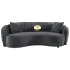 CoasterEveryday 504844 Brookside - Velvet Upholstered Curved Sofa - Dark Gray