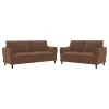 Coaster Fine Furniture 552101-S2 Selma - 2 Piece Velvet Upholstered Crescent Arm Sofa Set - Rust