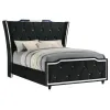 Coaster Fine Furniture 223161Q Lorient - Queen LED Upholstered Wingback Bed - Black