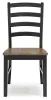 Ashley Furniture D634-01 Wildenauer - Dining Room Side Chair (Set of 2) - Brown / Black