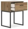 Ashley Furniture EB1866/231/245/156/112/291(2) Ashley Furniture EB1866/231/245/156/112/291(2) Deanlow - 6 Pc. - Dresser, Chest, Full Platform Panel Bed, 2 Nightstands - Honey