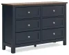 Ashley Furniture B414-21 Landocken - Dresser - Brown / Blue