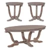 Liberty Furniture 154-OT-3PCS Greystone Mill - 3 Piece Table Set (1 Cocktail 2 End Tables) - Stone White Wash / Wirebrush Distressing