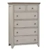 Liberty Furniture 652-BR41 Farmhouse Reimagined - 5 Drawer Chest - Antique White / Chestnut Tops