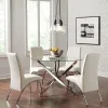 CoasterEveryday 106440 Beckham - Round Glass Top Dining Table - Chrome