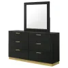 Coaster Fine Furniture 224783M Caraway - 6-Drawer Dresser With Mirror - Black