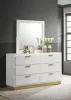 Coaster Fine Furniture 224773M Caraway - 6-Drawer Dresser With Mirror - White