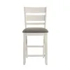 Liberty Furniture 182-B150124 Brook Bay - Slat Back Upholstered Counter Chair - Textured White / Carbon Gray