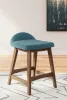Ashley Furniture D615-324 Lyncott - Upholstered Barstool (Set of 2) - Blue / Brown