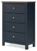 Ashley Furniture B414-45 Landocken - Four Drawer Chest - Brown / Blue
