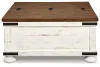 Ashley Furniture T459-20 Wystfield - Cocktail Table with Storage - White / Brown