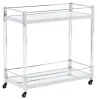 Ashley Furniture A4000501 Chaseton - Bar Cart - Clear / Silver Finish