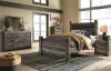 Ashley Furniture B440/31/36/67N/64/98/62 Ashley Furniture B440/31/36/67N/64/98/62 Wynnlow - 6 Pc. - Dresser, Mirror, Queen Upholstered Poster Bed - Gray
