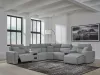 Ashley Furniture 65906S7 Ashley Furniture 65906S7 Modmax II - 7-Piece Power Reclining Sectional With RAF Press Back Power Chaise And Audio Consoles - Salt And Pepper