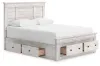 Ashley Furniture PCB1171B9 Ashley Furniture PCB1171B9 Makidern - Queen Panel Storage Bed With Under Bed Storage Unit And Storage Footboard - Whitewash