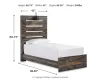 Ashley Furniture B211B11 Ashley Furniture B211B11 Drystan - Twin Panel Bed With 4 Side Drawers - Brown / Beige
