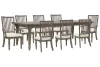 Pulaski Furniture P413240-KIT34 Pulaski Furniture P413240-KIT34 Madison Ridge - Extendable Leg Dining Table With 6 Side Chairs And 2 Arm Chairs - Natural Bark