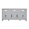 Liberty Furniture 824-TV66 Heartland - Entertainment TV Stand - Antique White / Tobacco Tops