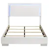 CoasterEssence 203500F Felicity - Wood Full LED Panel Bed - White High Gloss