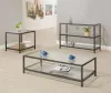 CoasterEssence 720228 Trini - 1-Shelf Glass Top Coffee Table - Black Nickel