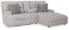 Ashley Furniture 93605S4 Acklen Place - 3-Piece Power Reclining Sectional Sofa With Raf Chaise - Pewter