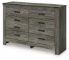 Ashley Furniture B4480/21/26/53/52/83/92(2) Ashley Furniture B4480/21/26/53/52/83/92(2) Frandern - 7 Pc. - Dresser, Mirror, Twin Panel Bed, 2 Nightstands - Black / Gray