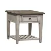 Liberty Furniture 824-OT1020 Heartland - Drawer End Table - Antique White / Tobacco Tops