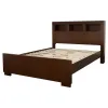 CoasterEssence 200719KE Jessica - Eastern King LED Storage Bookcase Bed - Cappuccino