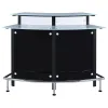 CoasterEssence 100139 Keystone - Curved Glass Top Home Bar Wine Cabinet - Black