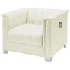 CoasterElevations 505393 Chaviano - Upholstered Track Arm Accent Chair - Pearl White