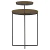 CoasterEssence 935980 Yael - Round Mango Wood Accent Side Table - Natural And Gunmetal