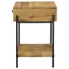 CoasterEssence 959556 Declan - 1-Drawer Wood Accent Side Table - Natural Mango