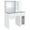 Coaster Fine Furniture 930218 Flora - 2-Drawer Vanity Set With LED Mirror - White High Gloss
