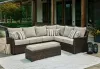 Ashley Furniture P465-822 Brook Ranch - Sofa Sectional, Bench With Cushion (Set of 3) - Brown