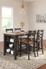 Ashley Furniture D396/13/124(2) Gesthaven - 5 Pc. - Rectangular Dining Room Counter Table, 4  Barstools - Natural / Brown